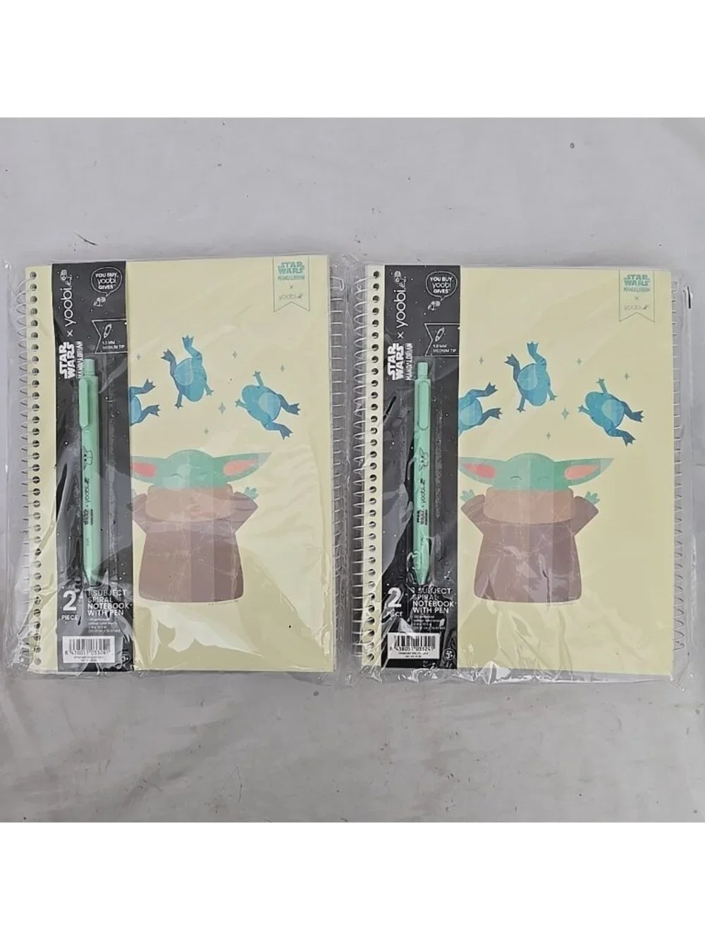 8-PACK YOOBI 4 Subject Notebooks 8″X 10.5″ College Ruled And 4 Pens Grogu Force